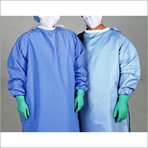 Disposable OT Gown - Non Woven Fabric, Universal Size, Sky Blue | Hospital Uniform Type, Lightweight, Fluid Resistant Design