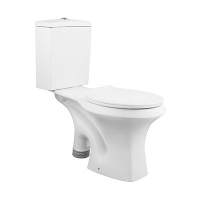 Cistern - Stainless Steel, One Piece Structure, Round Shape, Floor Mounted, Elegant White Finish