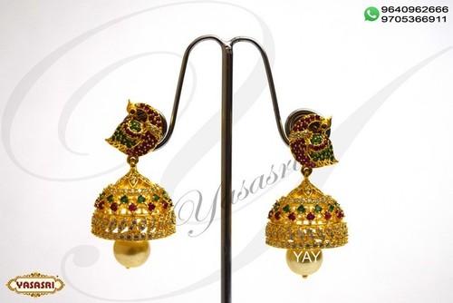 Cz Earrings - Gold Alloy, 3.5mm Thickness, Lightweight Design | Sparkling Shine, Perfect Smooth Edges, Ideal for Gifting and Parties