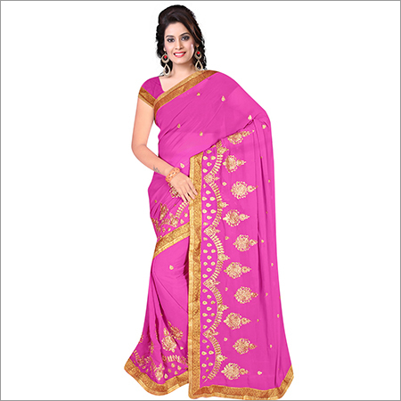Pink Ladies Sathgram Georgette Saree