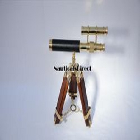 Vintage Brass Double Barrel Telescope - Brass Shiny Polished