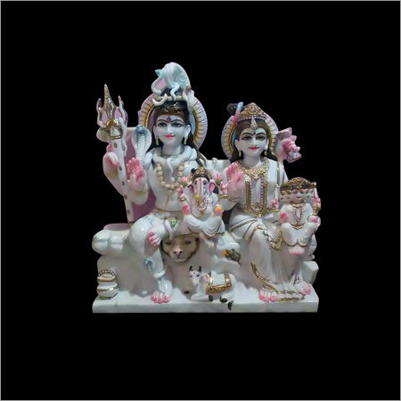 Lord Shiv Parvati Marble Statue
