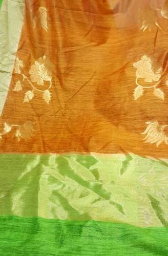 Orange Handloom Banarasi Dupion Pure Silk Saree