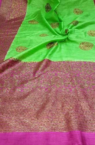 Green Handloom Banarasi Dupion Pure Silk Saree