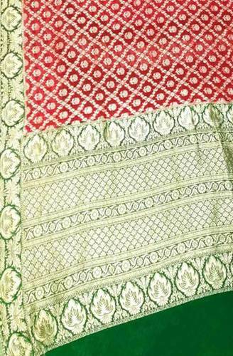red banarasi wedding saree