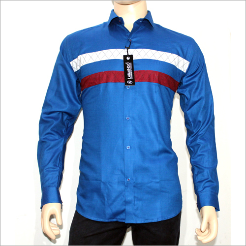 Designer Men Shirts - Color: Blue And Red And White