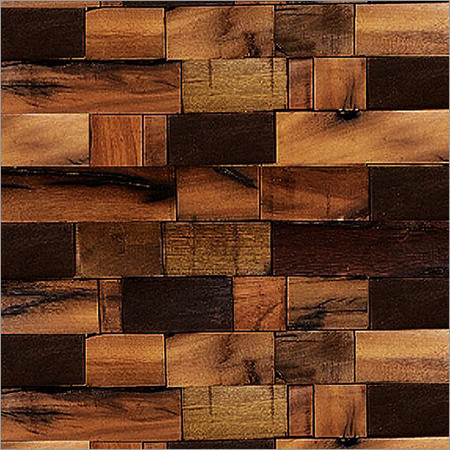 Wooden Rectangular Grids Mosaic Tiles