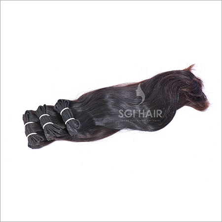 Black Straight Machine Weft