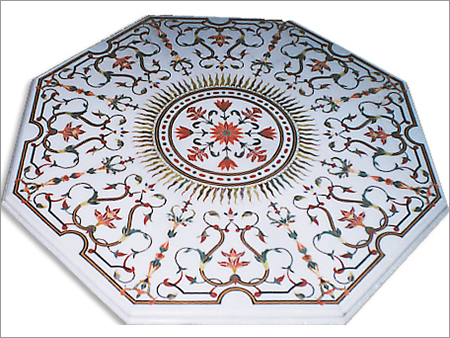 Marble Art - Polished White Marble, Round Shape | Classical and Modern Style, Fine Carving Details for Indoor Decoration
