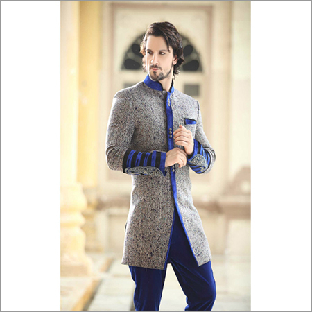 Black And Blue Men'S Indo Western Suits