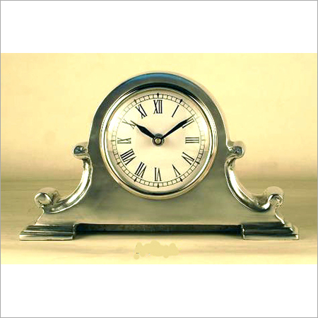 Aluminum Antique Table Clock - 10x5x4 Inches, Silver | Quartz Mechanism, Accurate Timekeeping, Elegant Durable Design