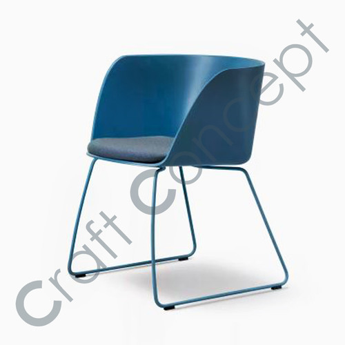 Blue Metal & Leather Chair No Assembly Required