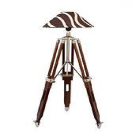 Royal Nautical Teak Wooden Tripod Floor Lamp - Shade Home Deco