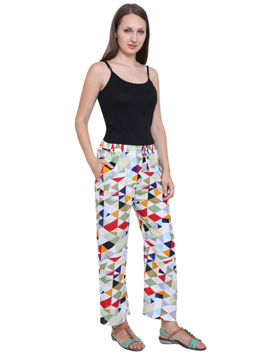 Printed Palazzos - Crepe Material, Size M/L/S/XL | Multi-Color, Casual Wear, Washable, Stylish Printed Pattern