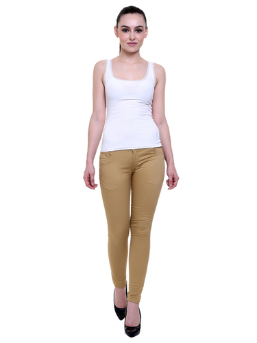 Ladies Printed Trouser - Brown, Size 32-36 | Washable, Slim Fit, Double Pockets, Ideal for Summer Wear