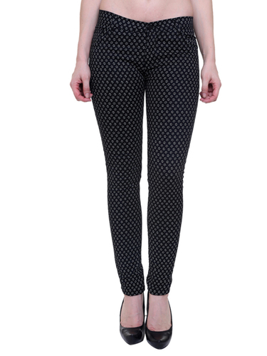 Ladies Printed Trouser - Summer Collection | Black Color, Washable Fabric, Fits Waist Size 32-36, Designed for Women