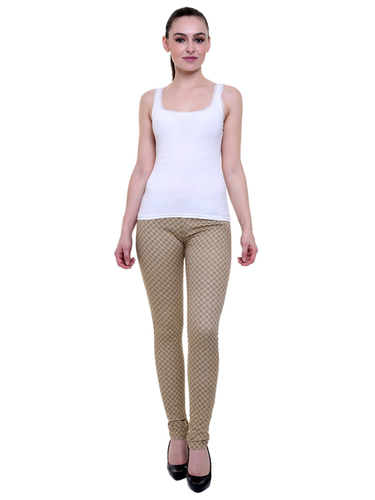 Ladies Printed Trouser - Slim Fit, Waist Size 32-36 | Summer Essential in Skin Color with Stylish Printed Pattern for Women