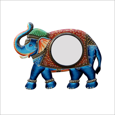 Elephant Shape Multi-Color Designer Round Wall Mirror Application: Good Looking