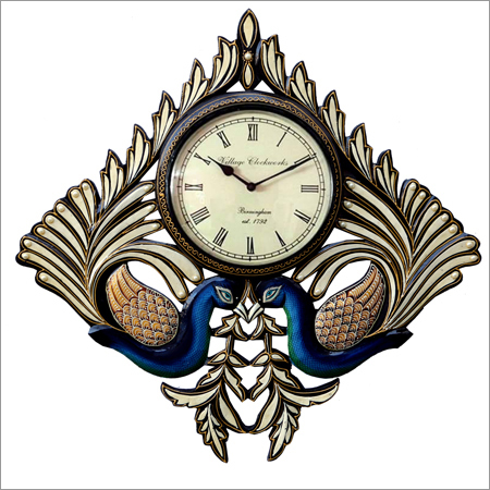 Designer Peacock Design Wall Clock Application: Good Looking