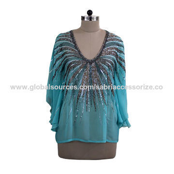 Blue Ladies Silk Kaftan