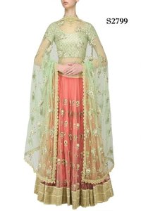 Ladies Fancy Party Wear Lehenga With Work Decoration Material: Laces
