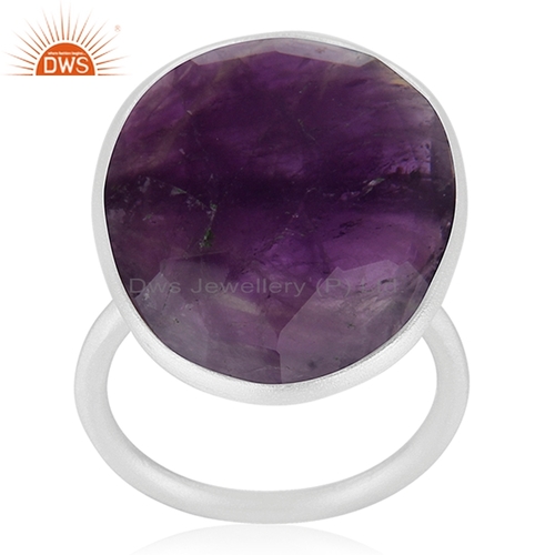 Indian Sterling Silver Amethyst Gemstone Rings Jewelry For Womens Size: Us Size 4 To 10