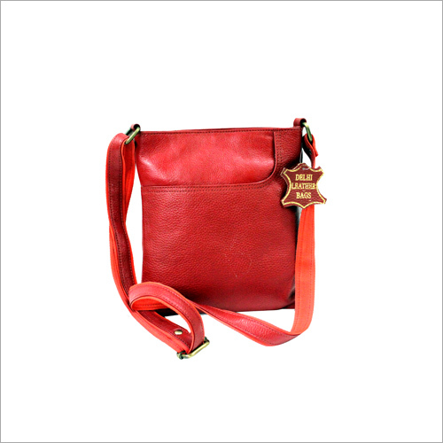Ladies Hands Bag - Leather, 10x7x3 inches, Red | Stylish Design, Adjustable Strap, Spacious Open Top Compartment