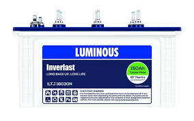 Luminous 150 Amp Tubular Battery - 150Ah Lead-Acid, 12V, 35kg | Long Life, Tubular Plates, Reliable Backup
