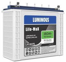 Luminous 150 Amp tubular battery- Life Max 18075
