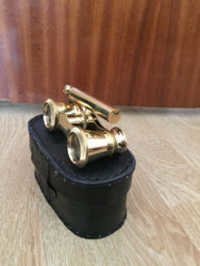 Full Brass Binocular With Leather Belt Vintage Style Collect - Material: Brass, Size: 3 Inches, Color: Golden | Elegant Look, Smooth Finishing, Nautical Theme, Handmade By Otto International