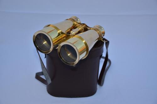 Golden Mouse Over Image To Zoom Vintage Nautical Binocular