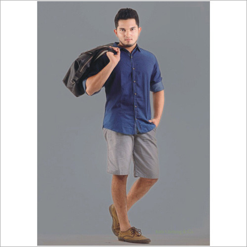 Mens Denim Shirt Collar Style: Classic