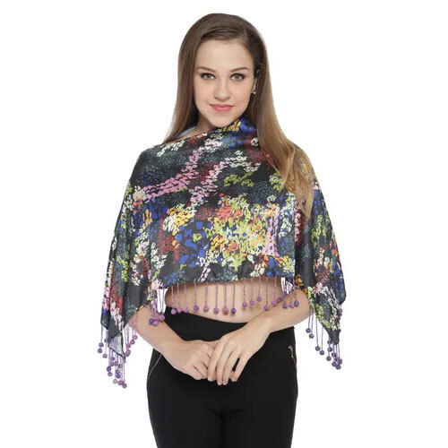 100%  Satin Digital printed Ruhana Top / Cover up Top/ Poncho