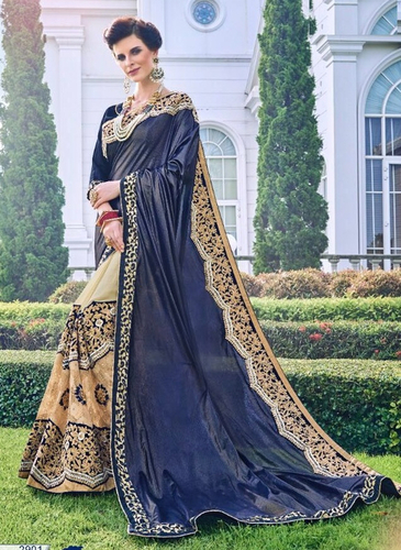 Blue Embroidered Saree
