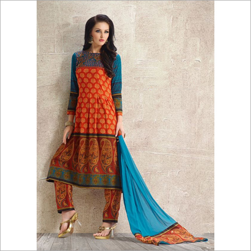 Red Cotton Ladies Suit