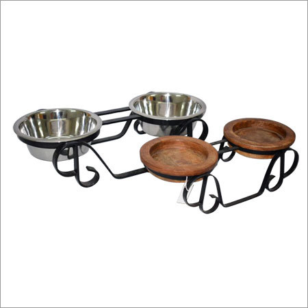 Wooden Dog Bowl Stand