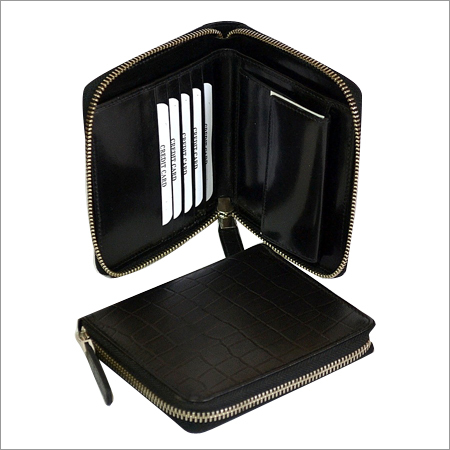 Mens Leather Zip Around Wallet