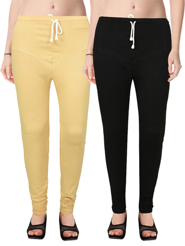 Ladies Ruby Cut Legging - Cotton Material, Sizes M-L-XL | Plain Pattern, Black & Skin Color