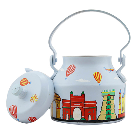 Hand Painted Home Decorative Aluminium Kettle Lovely Indian Monuments