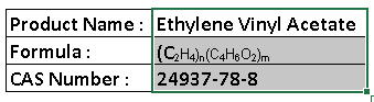 Ethylene Vinyl Acetate