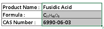 Fusidic Acid - C31H48O6, CAS 6990-06-03, 99% Purity | Antibacterial, Anti-Inflammatory, Topical & Systemic Forms