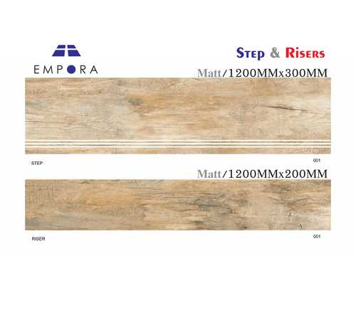 Step Riser - Ceramic, 1200mm x 300mm, Beige | Durable, Stylish, Easy Install, Versatile, Matte Finish