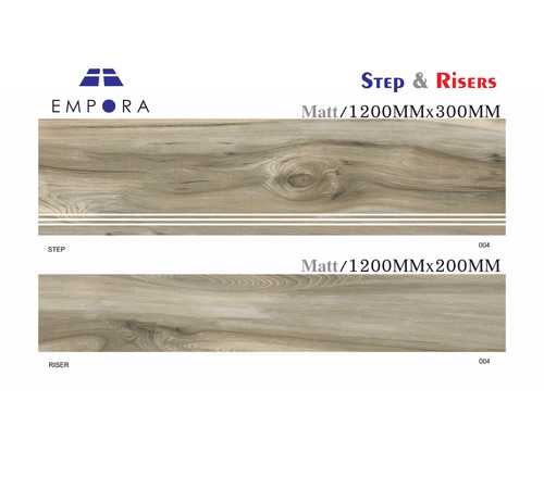 Step Riser - Ceramic 1200mm x 300mm Grey, Matte Finish | Easy Install, Durable, Stylish