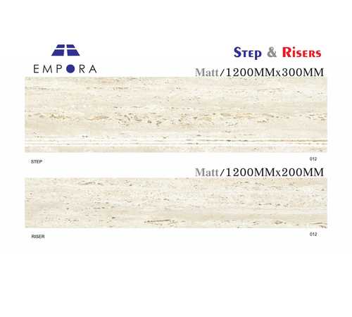 Step Riser - Ceramic 1200x300mm Beige, Matte Finish | Easy Install, Durable, Stylish Design, Safe Steps, 5 Year Warranty