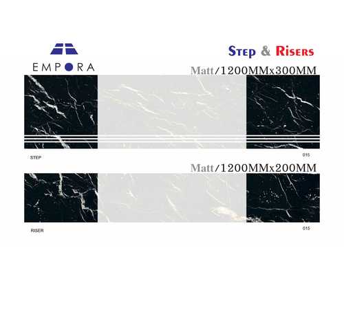 Step Riser - Marble, 1200x200mm, Matte Black | Easy Install, Stylish Design, Height Adjustment