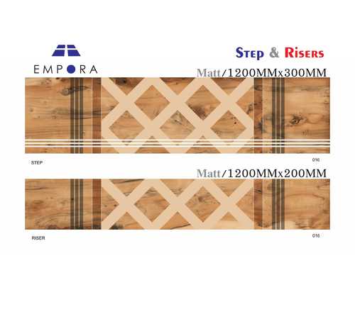 Step Riser - Ceramic 1200MM x 300MM, Brown Matte | Easy Installation, Durable Material, Stylish Geometric Design, Enhanced Safety
