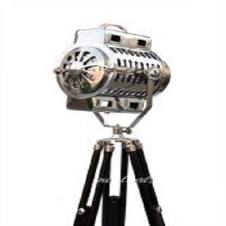 Nautical Chrome Spot Search Light Floor Lamp - Tripod Spot Light