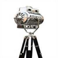 Silver Nautical Chrome Spot Search Light Floor Lamp - Tripod Spot Light
