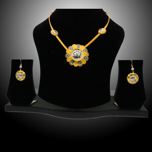 Adira Necklace - 22k Yellow Gold, 30.120 Grams | Lightweight Laser-Crafted Design for Weddings, Parties, and Anniversaries