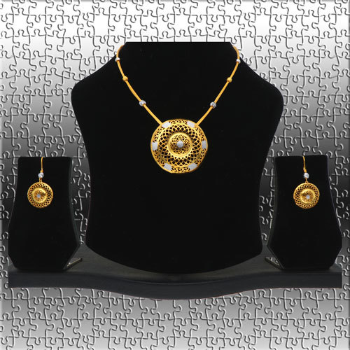 Adira Necklace - 22k Yellow Gold, 26.580 Grams | Elegant Laser-Crafted Design, Perfect for Weddings and Anniversaries